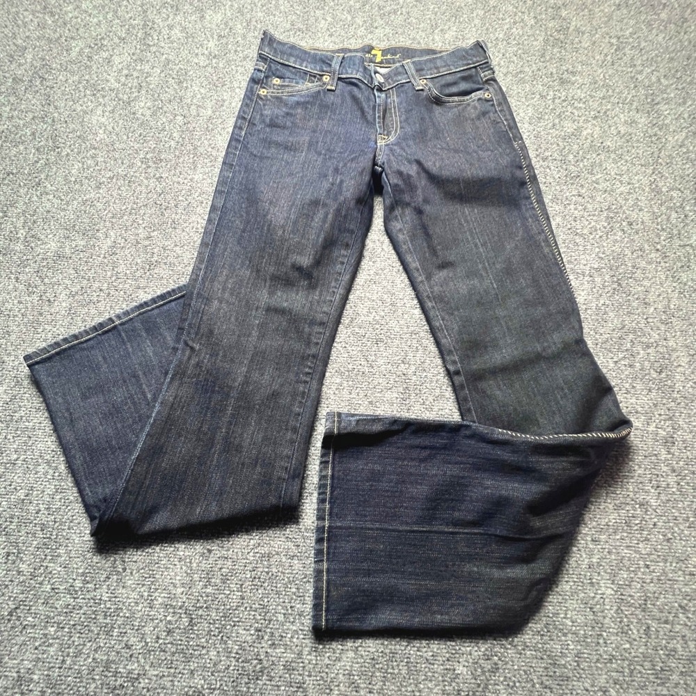 7 For All Mankind Bootcut Jeans Dark Wash Indigo Size 27 Made in USA